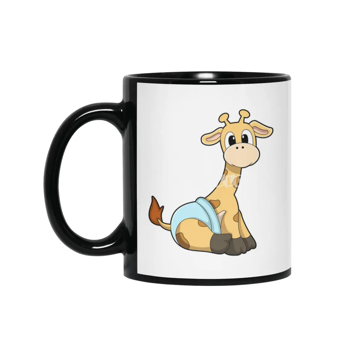 Giraffe with Underpants Siyah Kupa