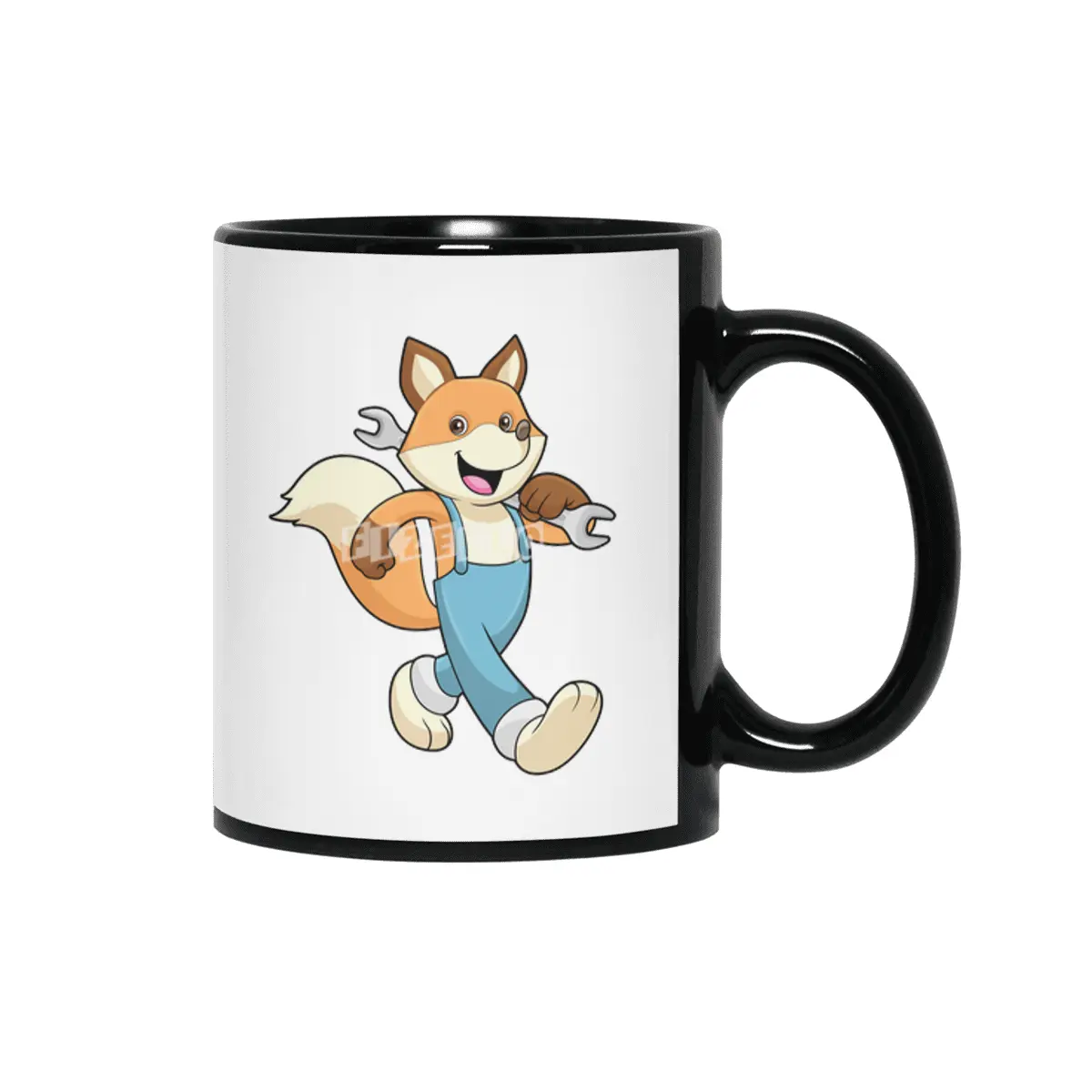 Fox as Mechanic with Wrench Siyah Kupa