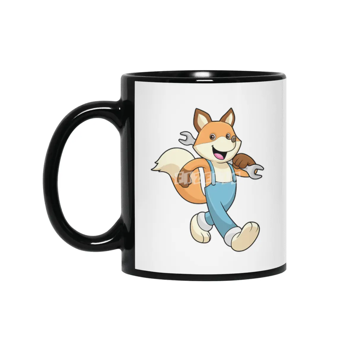 Fox as Mechanic with Wrench Siyah Kupa