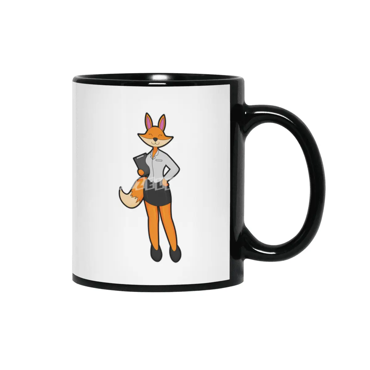 Fox as Secretary with Notepad Siyah Kupa
