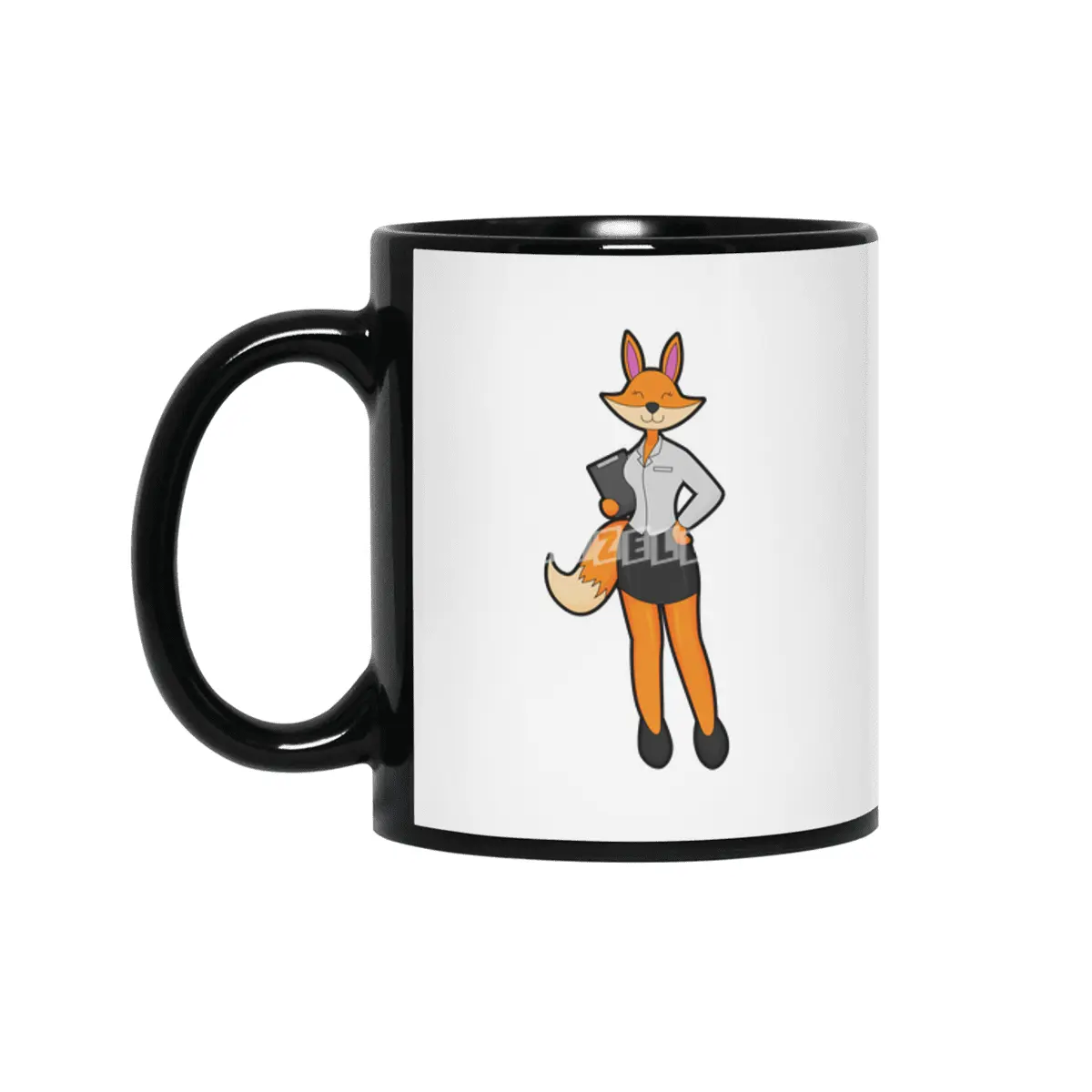 Fox as Secretary with Notepad Siyah Kupa