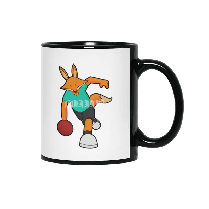 Fox at Bowling with Bowling ball Siyah Kupa