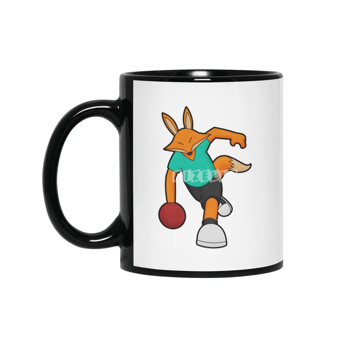Fox at Bowling with Bowling ball Siyah Kupa