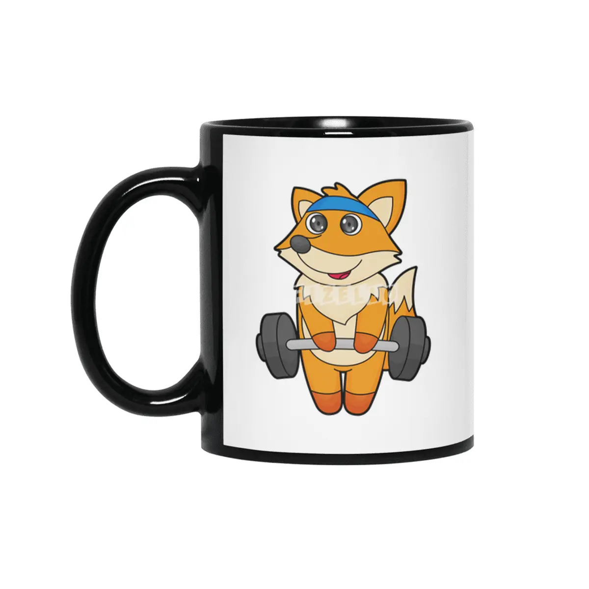 Fox at Fitness with Barbell Siyah Kupa