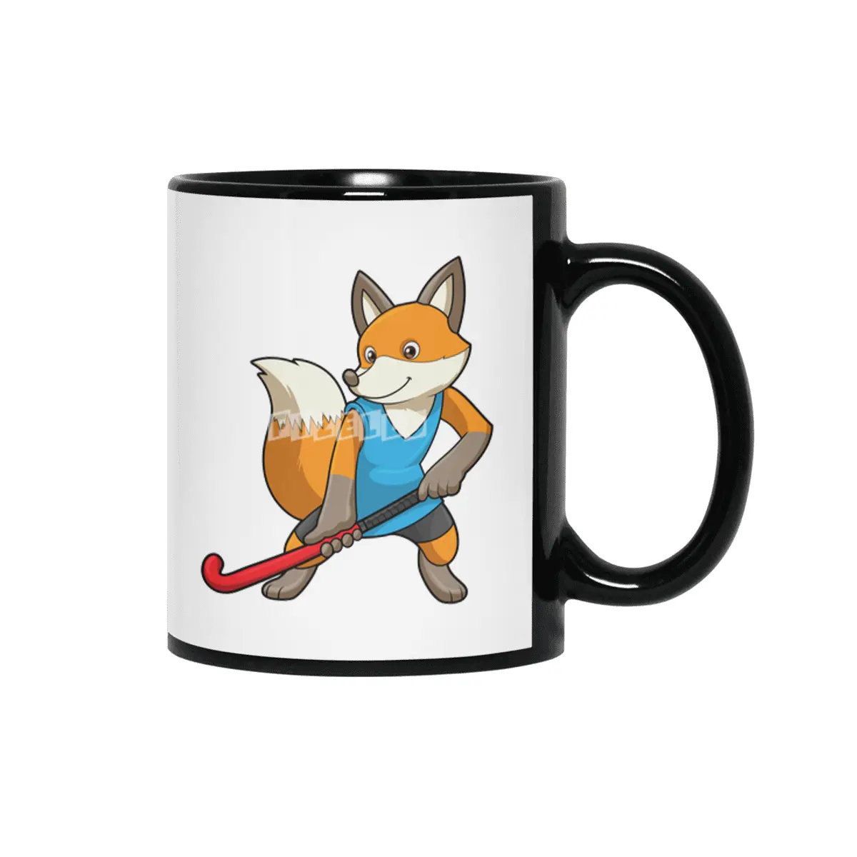 Fox at Hockey with Hockey bat Siyah Kupa