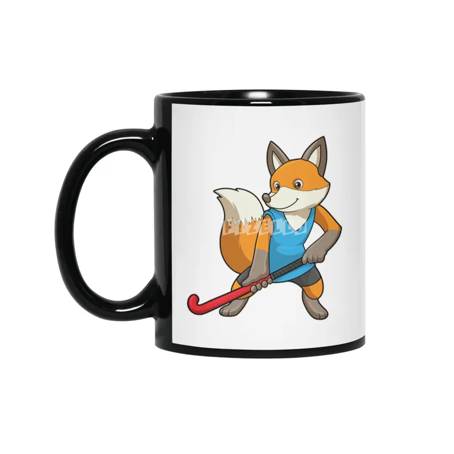 Fox at Hockey with Hockey bat Siyah Kupa