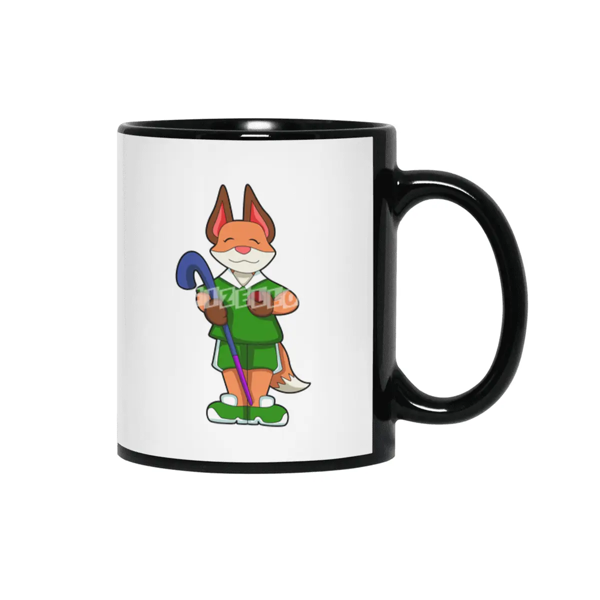 Fox at Hockey with Hockey stick Siyah Kupa