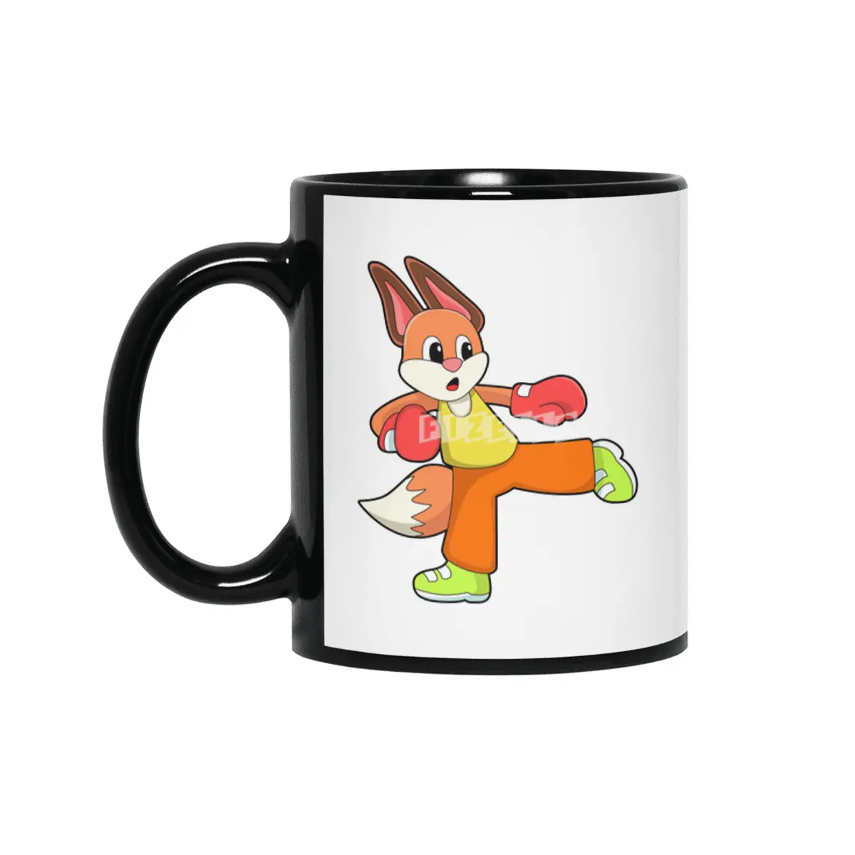 Fox at Martial arts Boxing with Boxing gloves Siyah Kupa