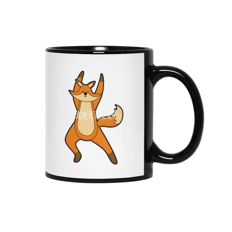 Fox at Yoga Stretching exercise Siyah Kupa
