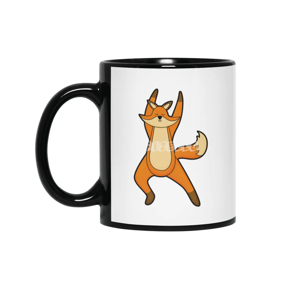Fox at Yoga Stretching exercise Siyah Kupa