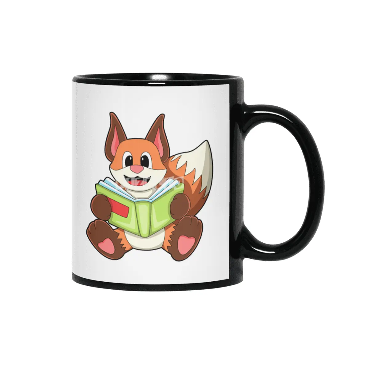 Fox with Book Siyah Kupa
