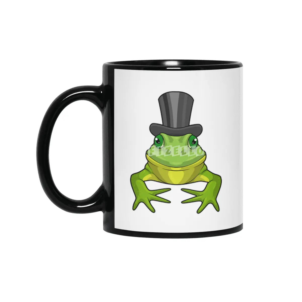 Frog as Gentleman with Top hat Siyah Kupa
