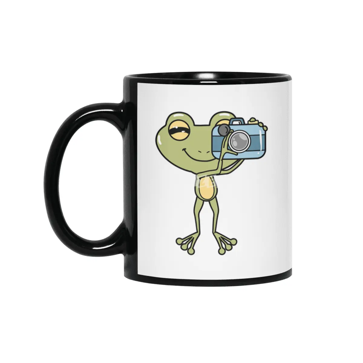 Frog as Photographer with Camera Siyah Kupa
