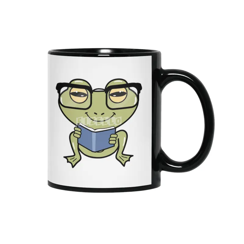 Frog as Student with Book Siyah Kupa