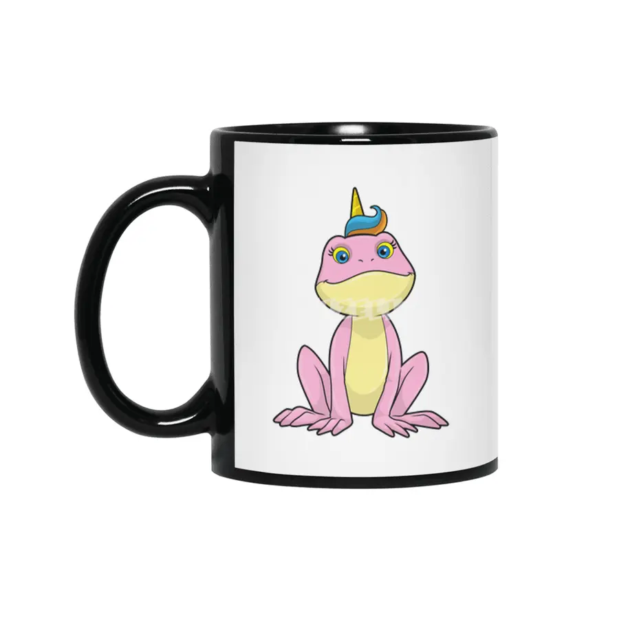 Frog as Unicorn Siyah Kupa