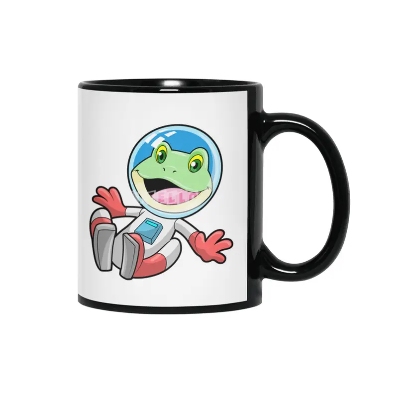 Frog Astronaut Costume Space Siyah Kupa
