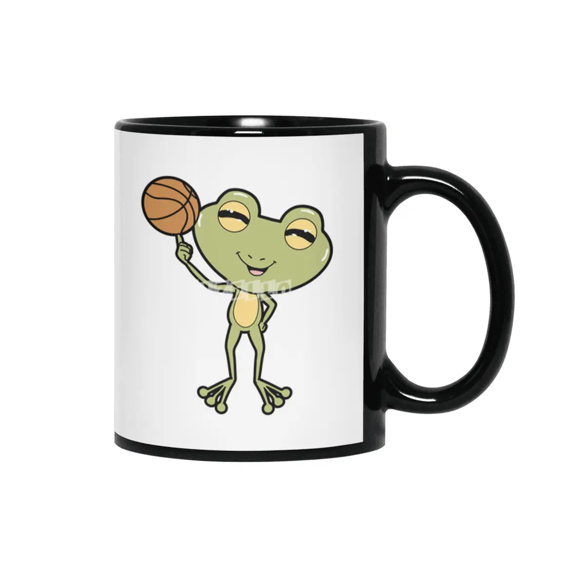 Frog at Basketball Sports Siyah Kupa