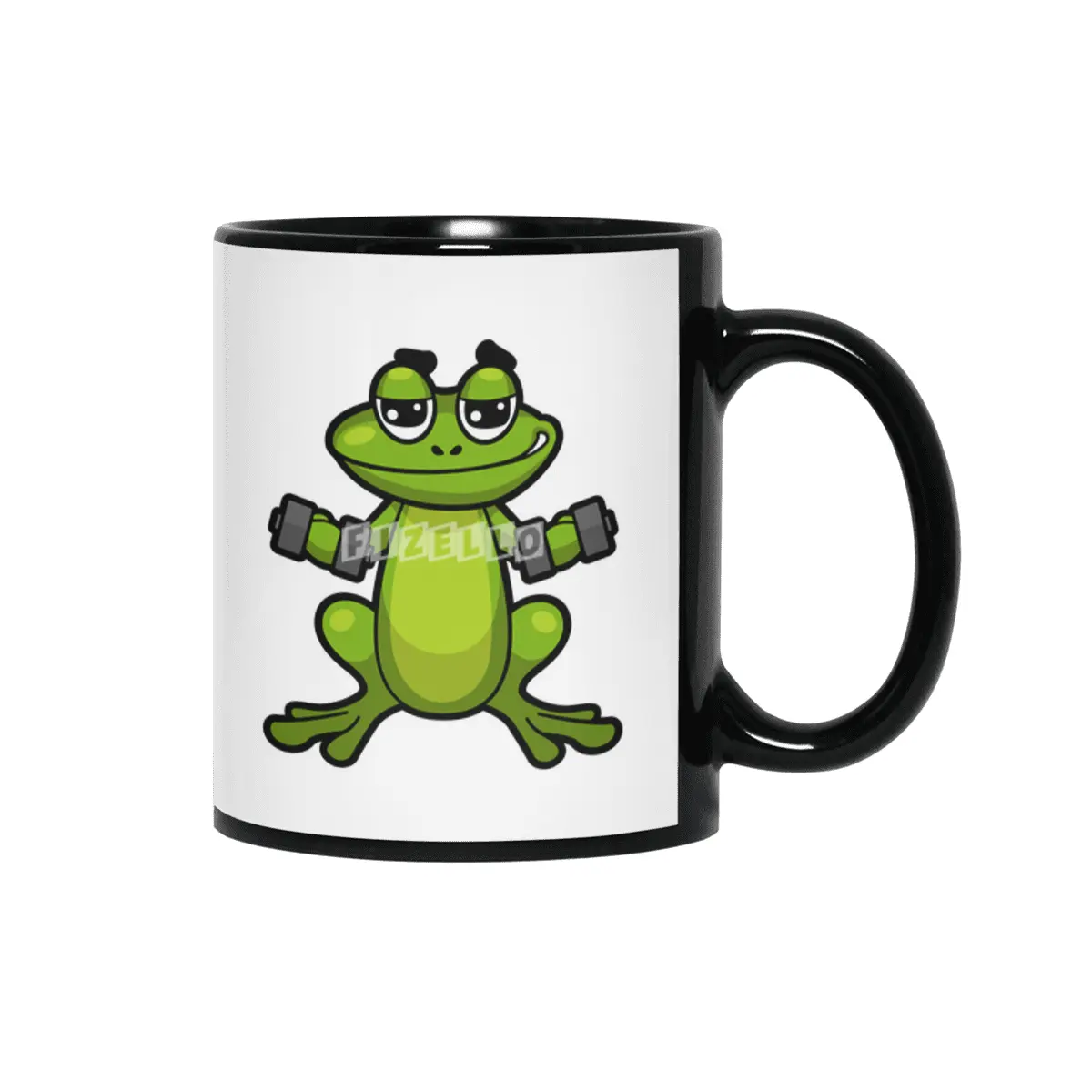 Frog at Biceps training with Dumbbells Siyah Kupa