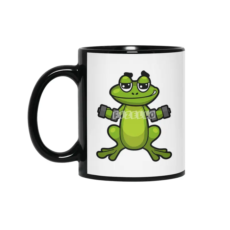 Frog at Biceps training with Dumbbells Siyah Kupa