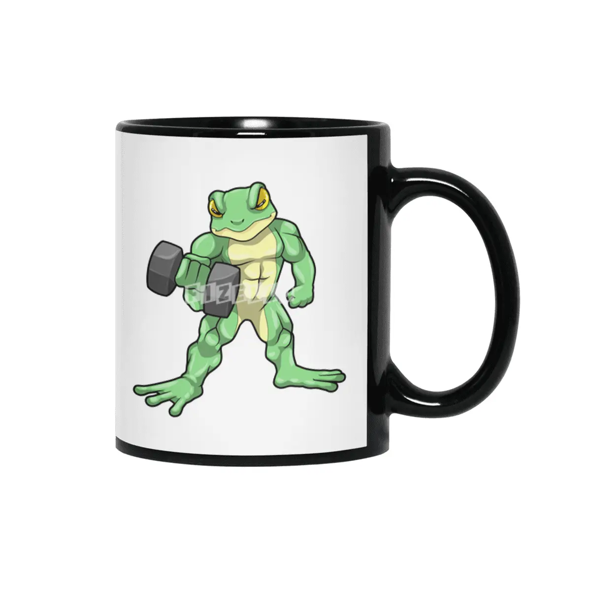 Frog at Bodybuilding with Dumbbell Siyah Kupa