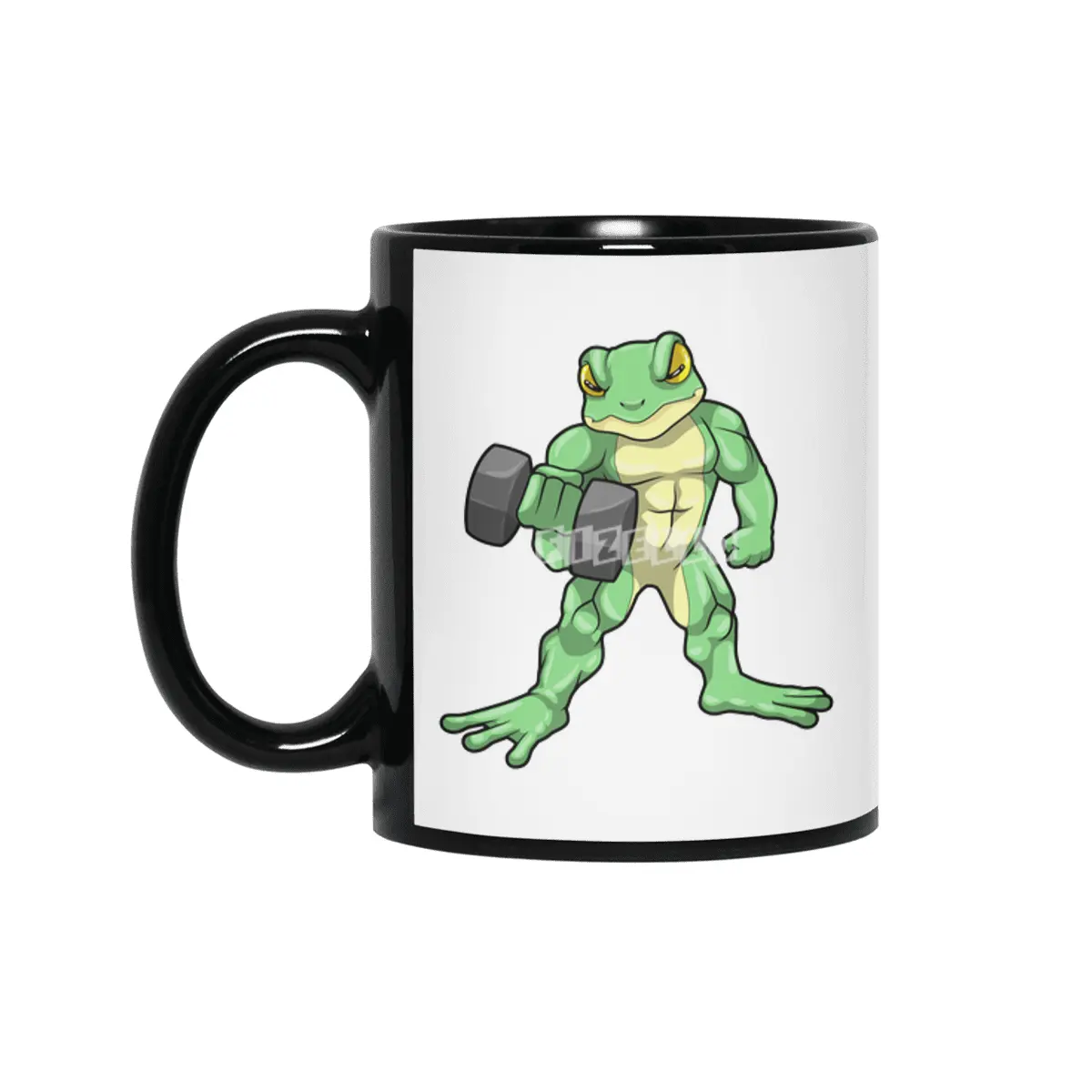Frog at Bodybuilding with Dumbbell Siyah Kupa