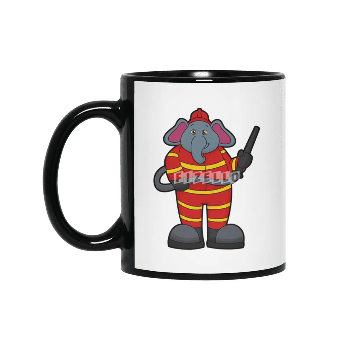 Elephant as Firefighter with Hose Siyah Kupa