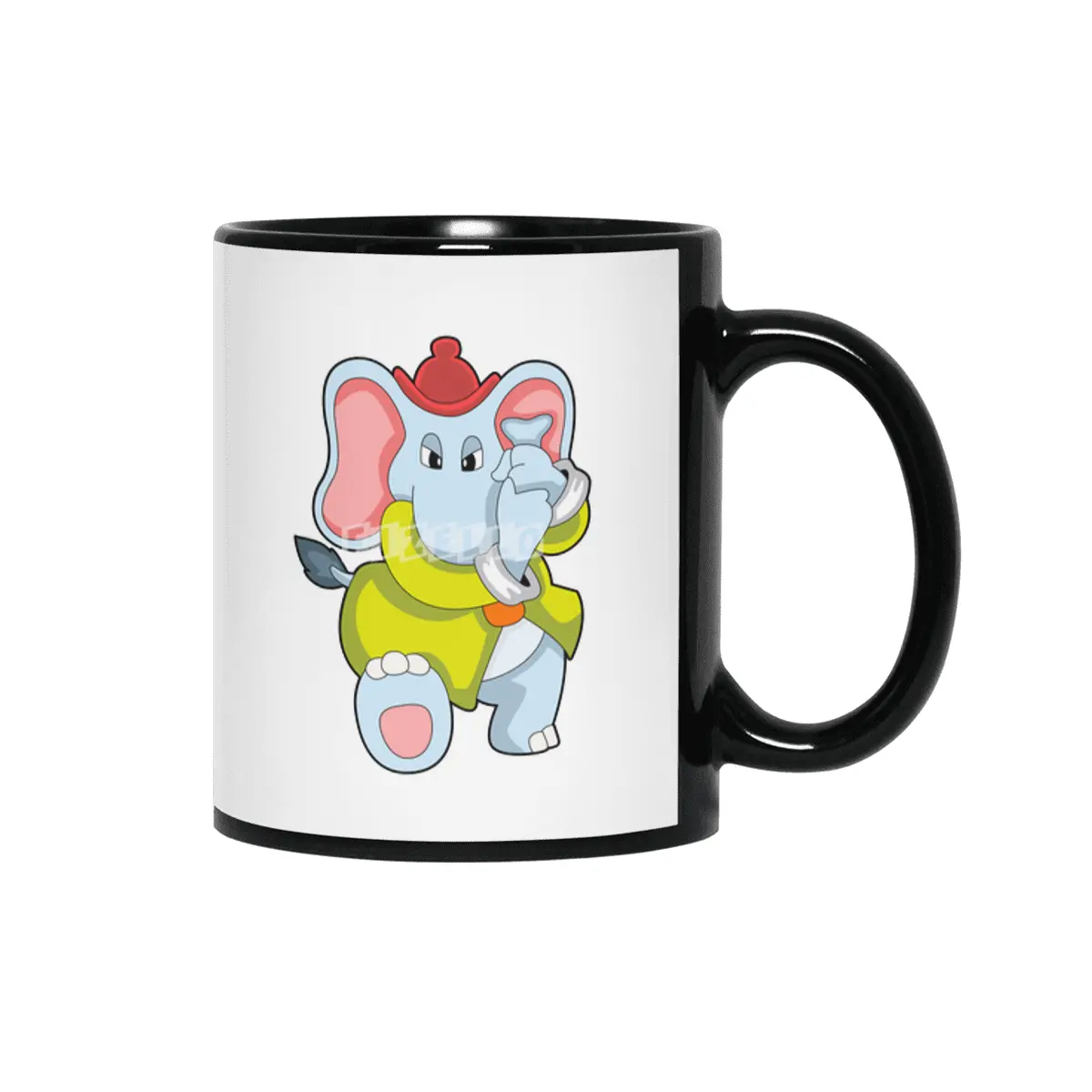 Elephant as Firefighter with Proboscis Siyah Kupa