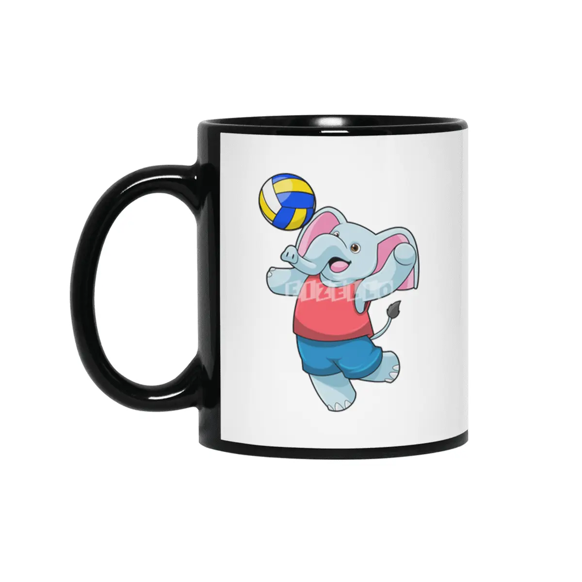 Elephant as Volleyball player with Volleyball Siyah Kupa