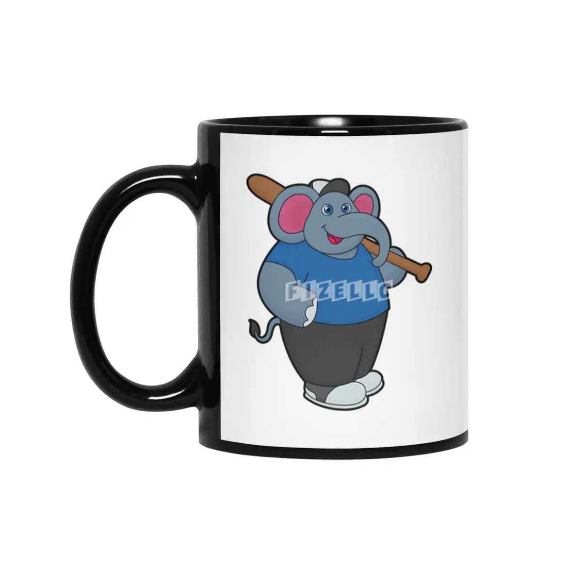 Elephant at Baseball with Baseball bat Siyah Kupa