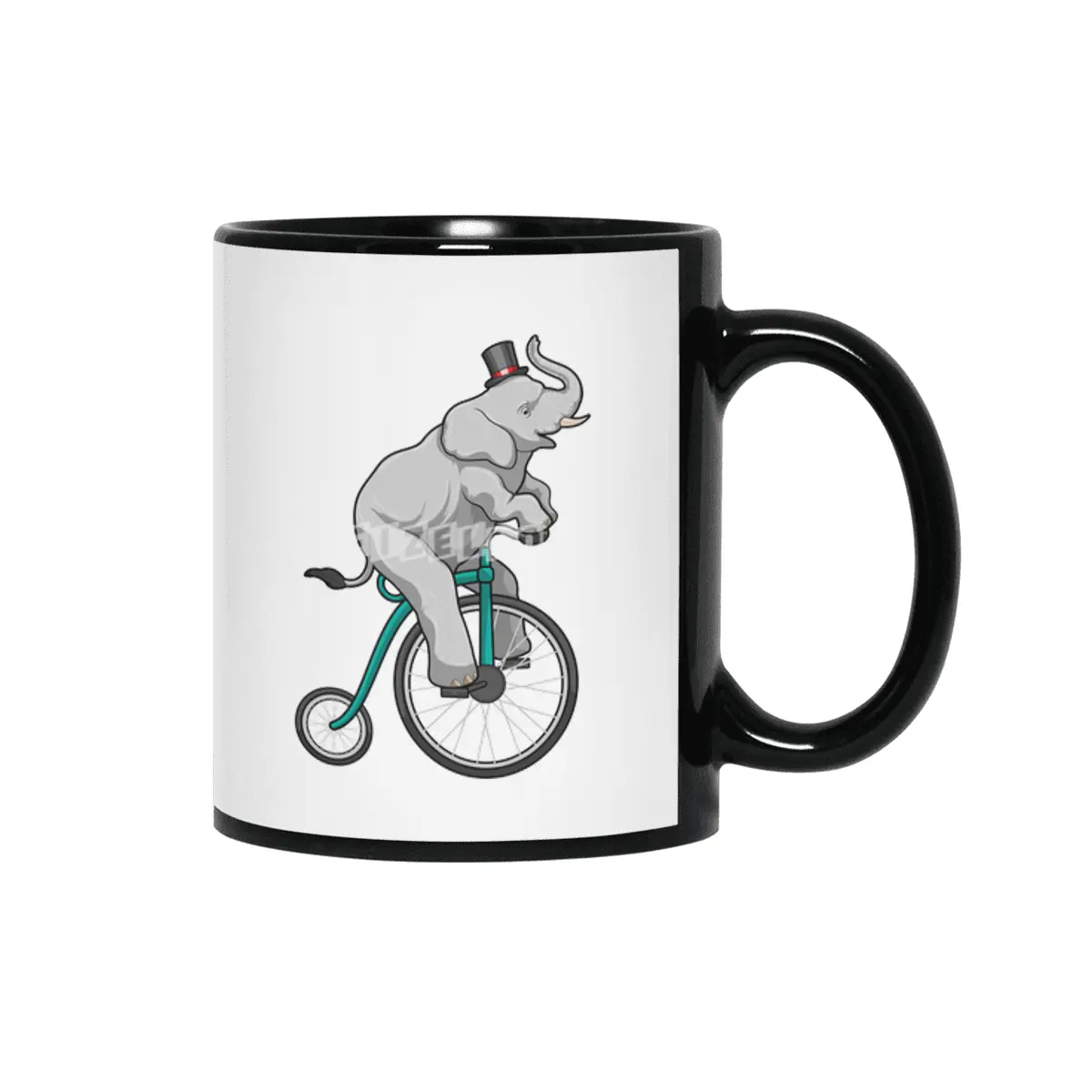Elephant at Circus with Bicycle Siyah Kupa
