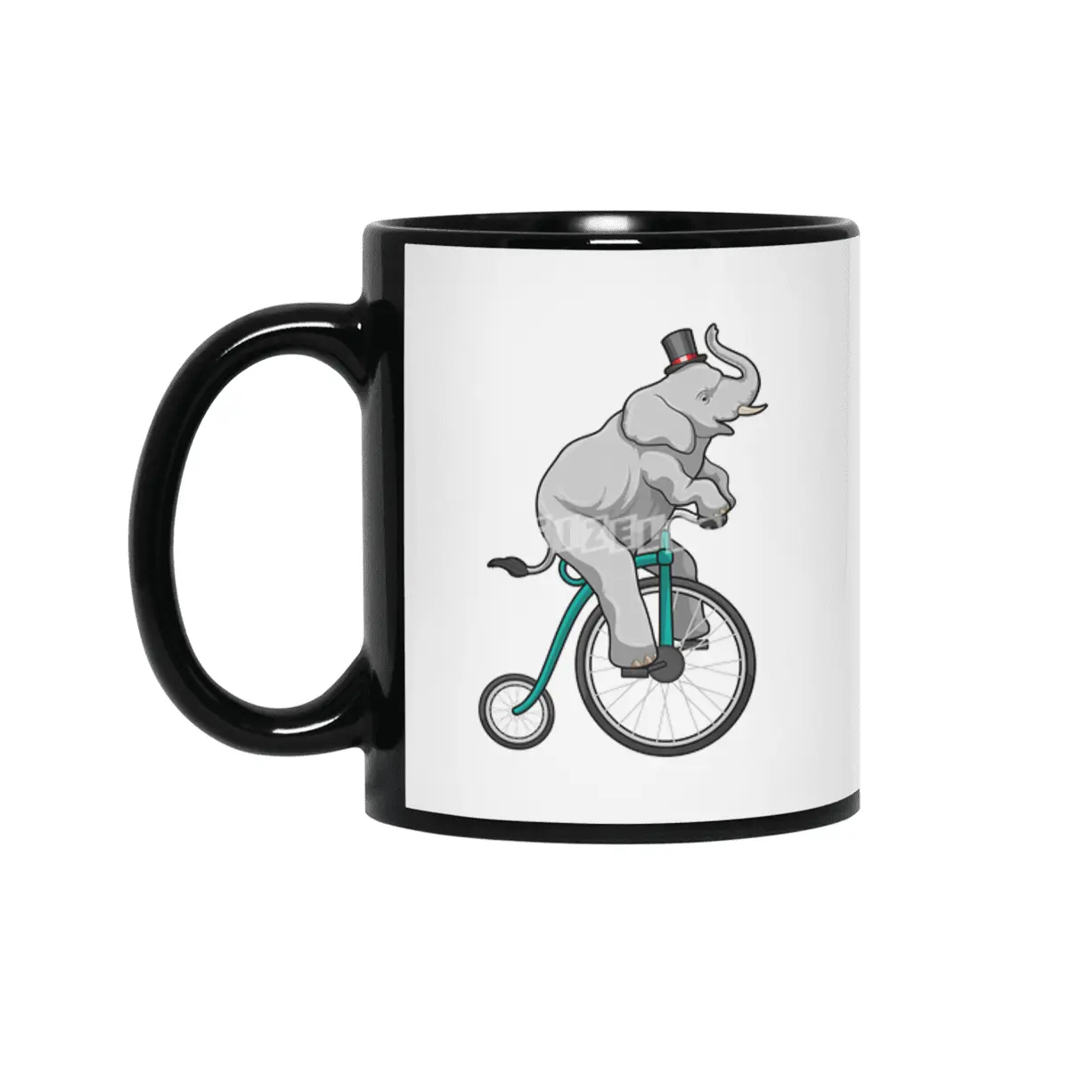 Elephant at Circus with Bicycle Siyah Kupa