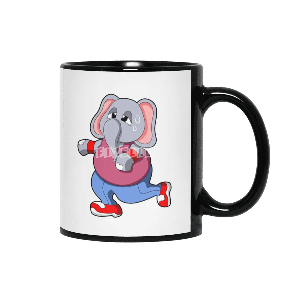 Elephant at Fitness - Jogging with Sweatband Siyah Kupa