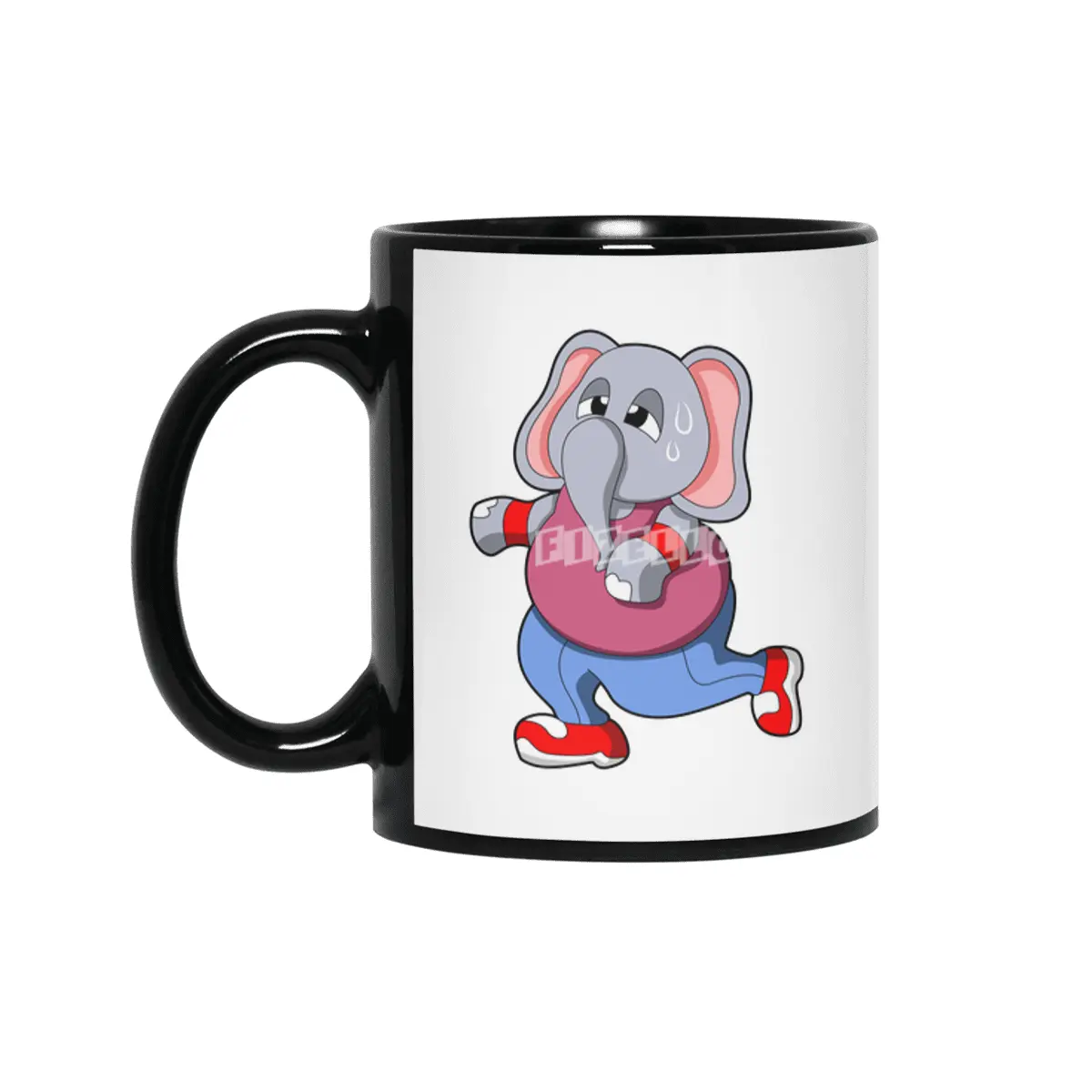 Elephant at Fitness - Jogging with Sweatband Siyah Kupa