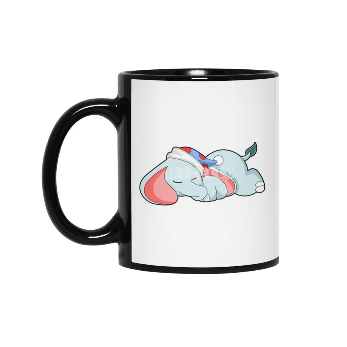Elephant at Sleeping with Sleepyhead Siyah Kupa