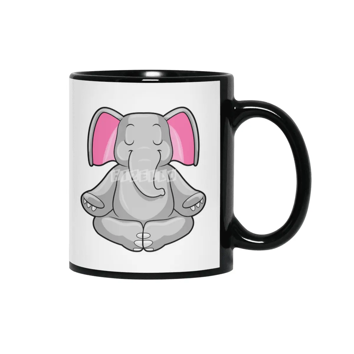 Elephant at Yoga in Cross-legged Siyah Kupa