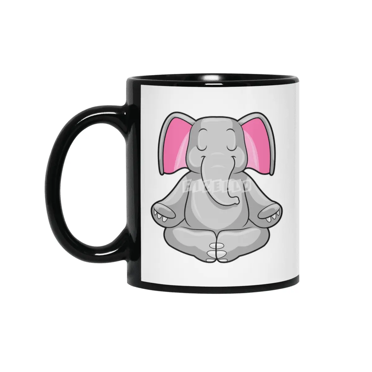Elephant at Yoga in Cross-legged Siyah Kupa