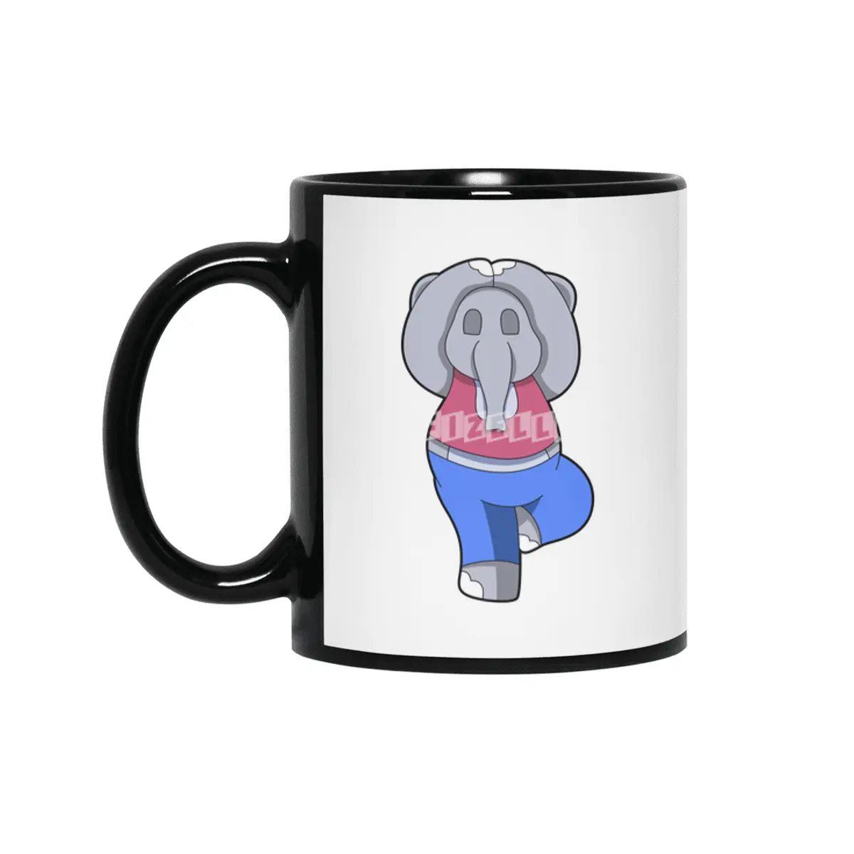 Elephant at Yoga in Standing Siyah Kupa