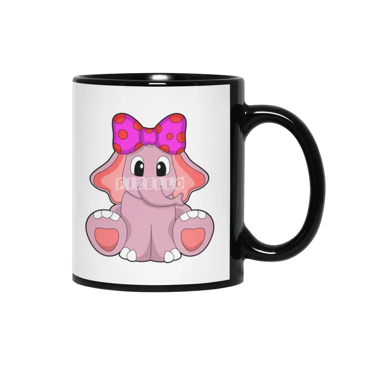 Elephant with Ribbon Siyah Kupa