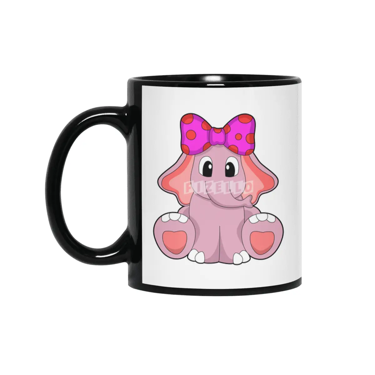 Elephant with Ribbon Siyah Kupa