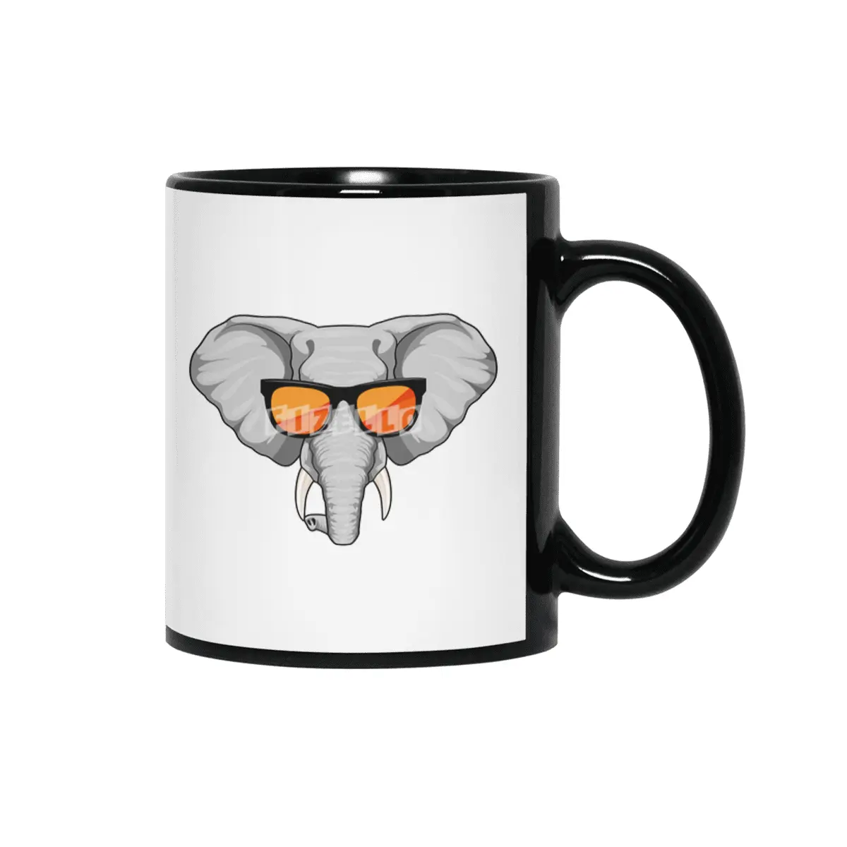 Elephant with Sunglasses Siyah Kupa