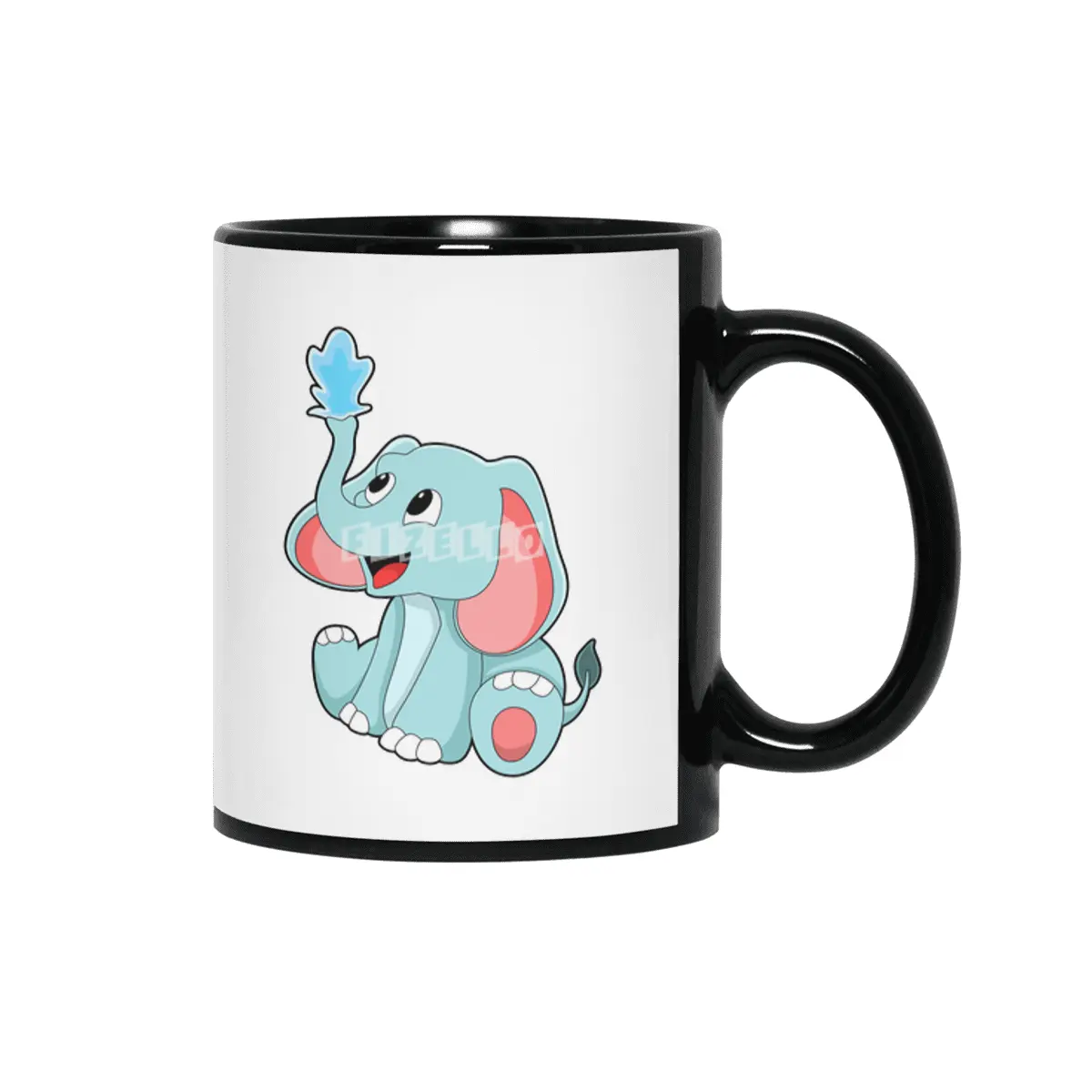 Elephant with Water Siyah Kupa