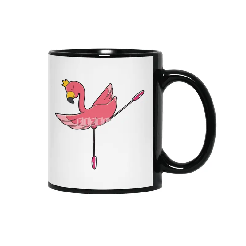 Flamingo as Ballerina at Ballet with Crown Siyah Kupa