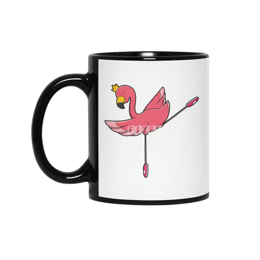 Flamingo as Ballerina at Ballet with Crown Siyah Kupa