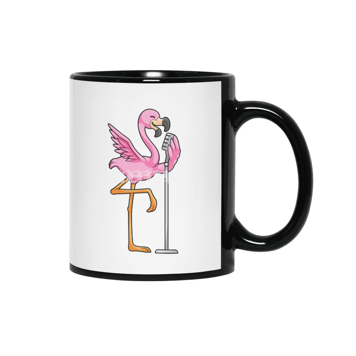Flamingo at Singing with Microphone Siyah Kupa