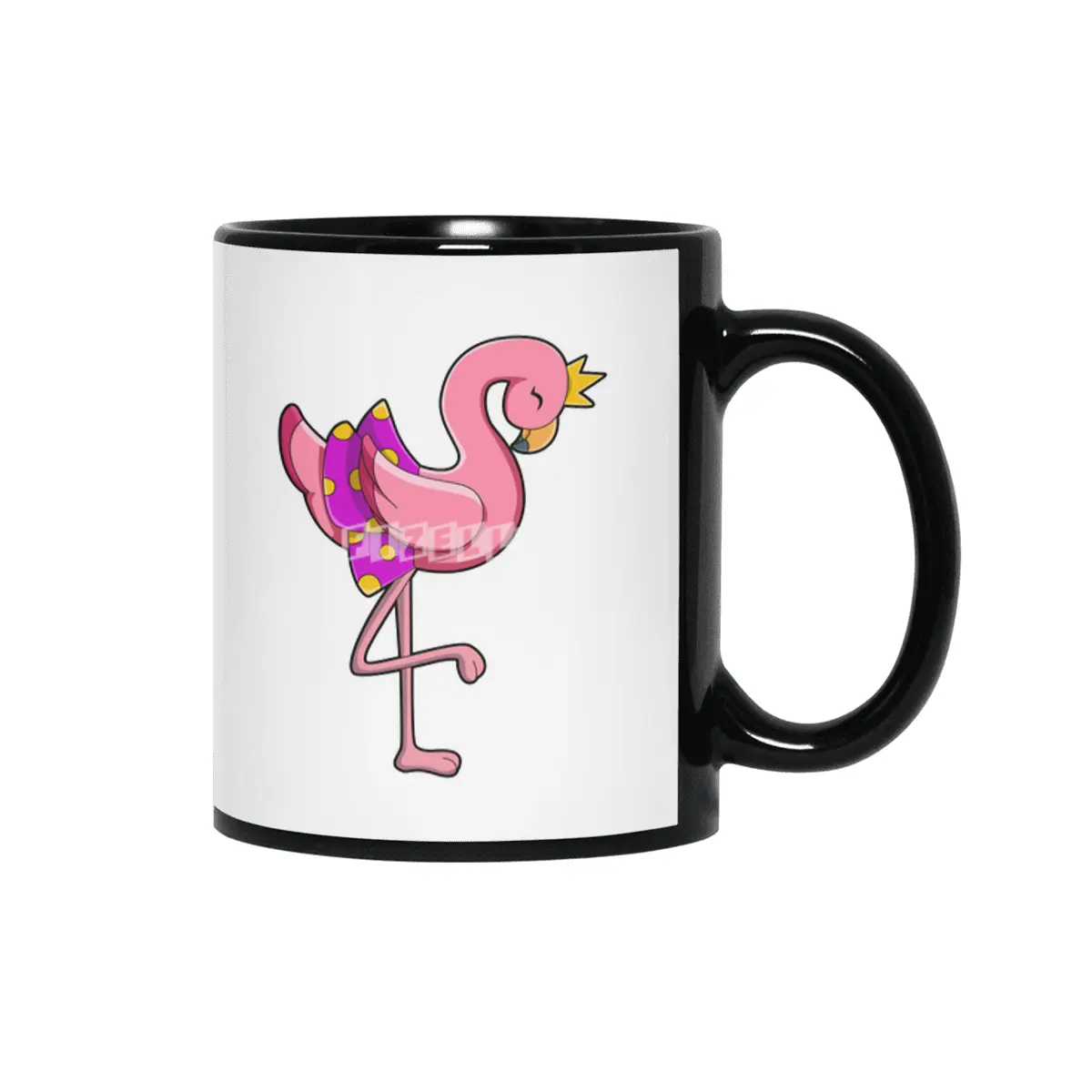 Flamingo with Crown & Skirt Siyah Kupa