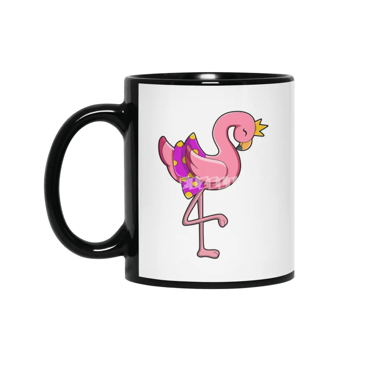 Flamingo with Crown & Skirt Siyah Kupa