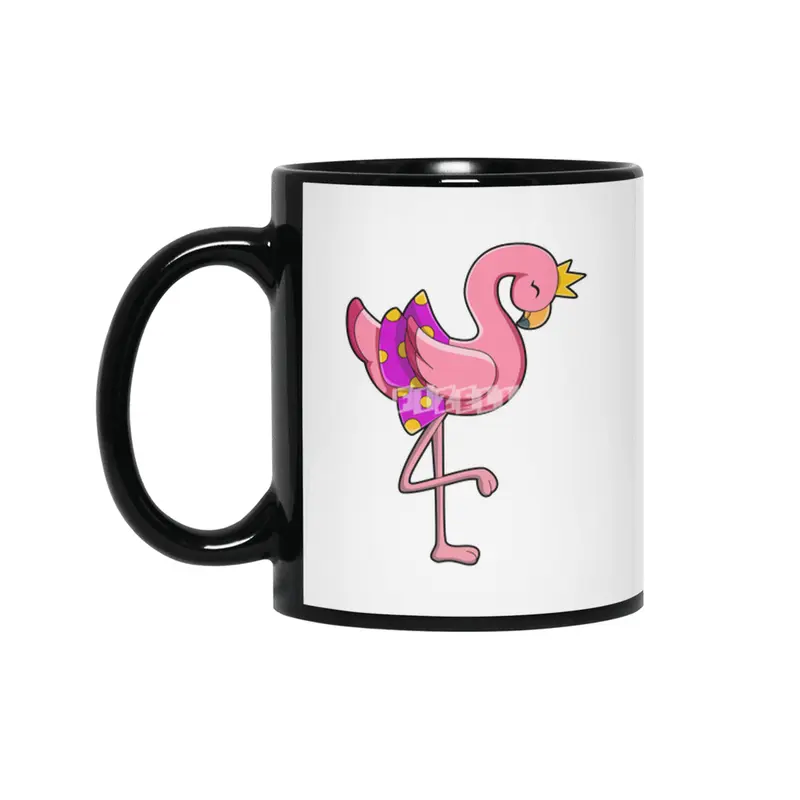 Flamingo with Crown & Skirt Siyah Kupa