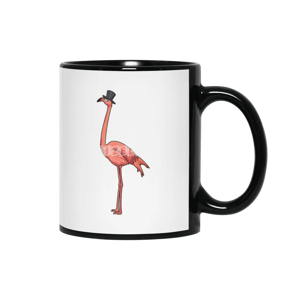 Flamingo with Hat Siyah Kupa