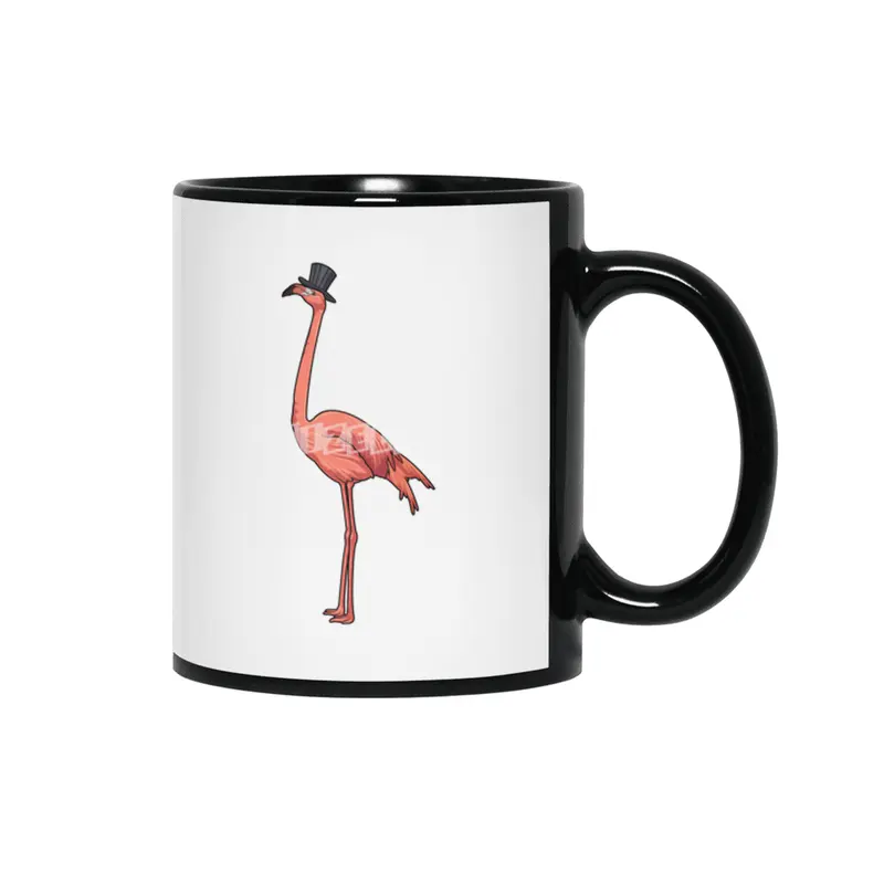 Flamingo with Hat Siyah Kupa