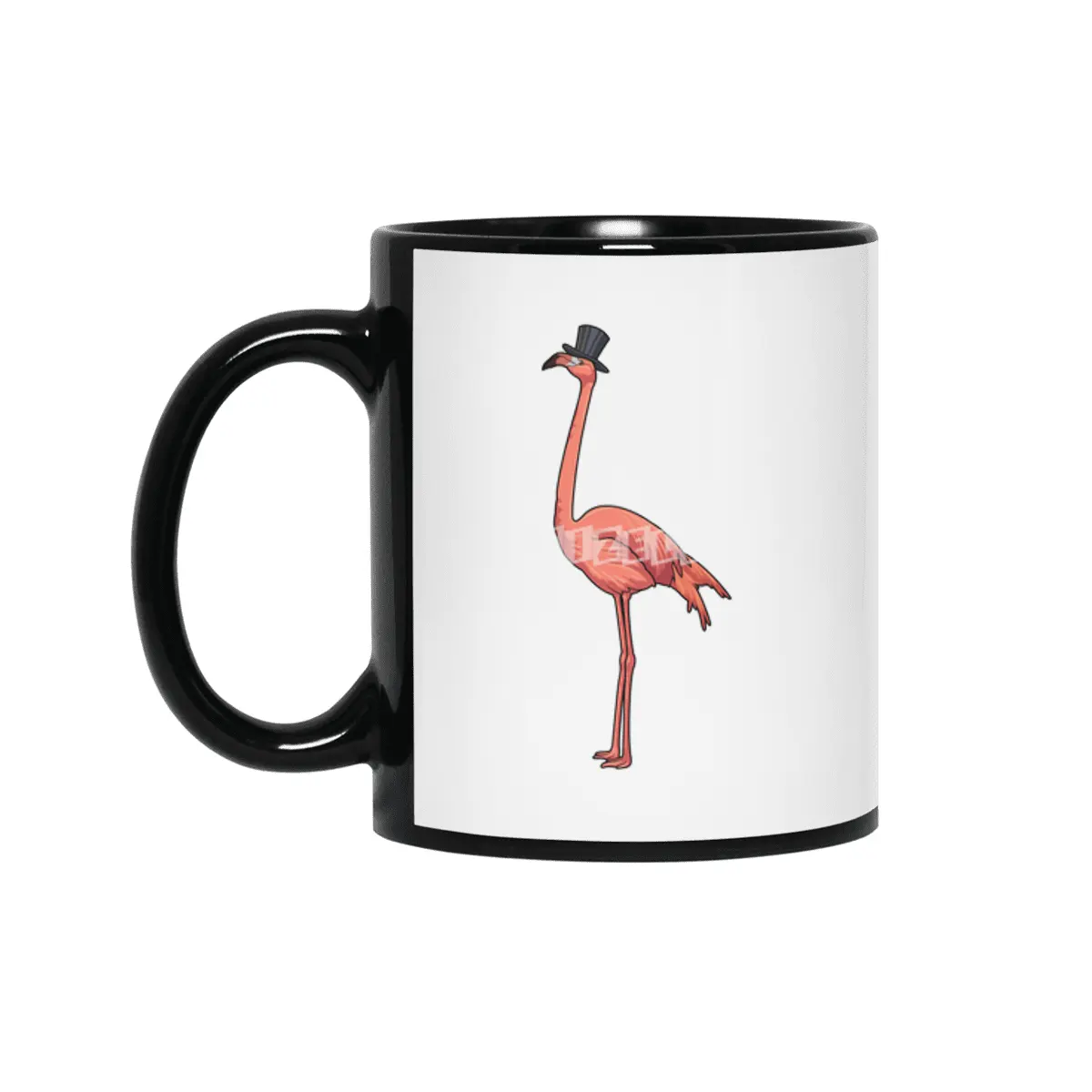 Flamingo with Hat Siyah Kupa